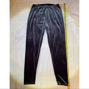 BLUE GRAY Velour Leggings. Stretchy, Comfy, Shiny! Brat Star- Large